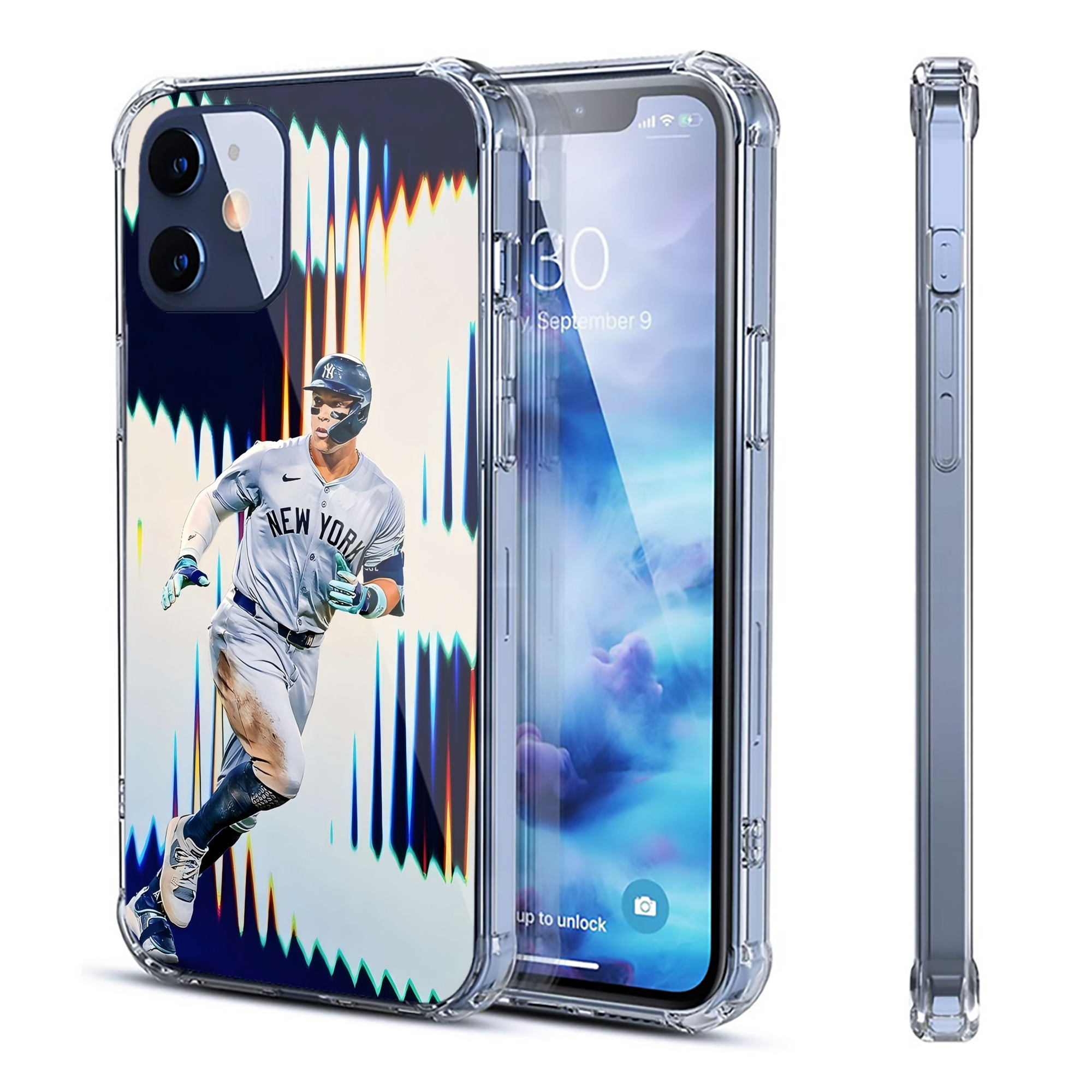Aaron Judge 56 Home Runs Clear IPhone 12 Case – Soft TPU With UV Print – Enhanced Drop Protection, Precise Fit, Anti-Fingerprint, Customizable Design, Scratch-Resistant, Yellow-Resistant
